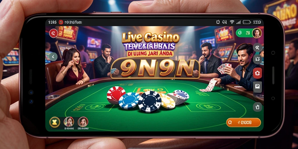 Screenshot gameplay <strong>9N9N</strong> menampilkan suasana kasino langsung yang interaktif.