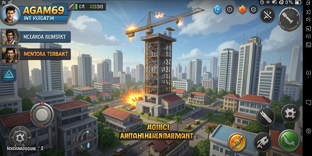 Screenshot AGAM69 menampilkan aksi menara pertahanan melawan gelombang musuh.