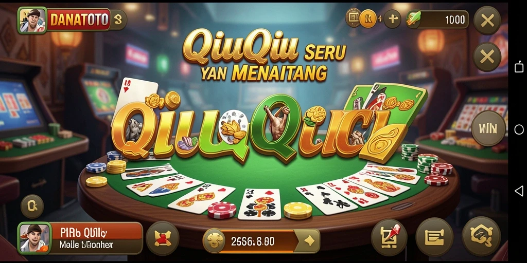 Gameplay seru QiuQiu di DANATOTO dengan antarmuka menarik.