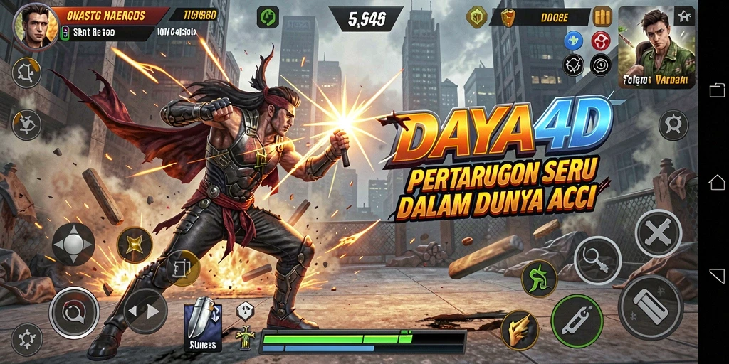 Tangkapan layar dari gameplay DAYA4D menampilkan aksi pertarungan yang mendebarkan.