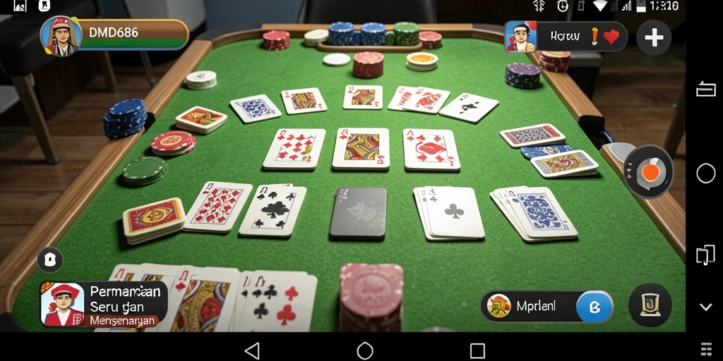 Tampilan gameplay DMD686 yang seru dalam permainan Gaple.