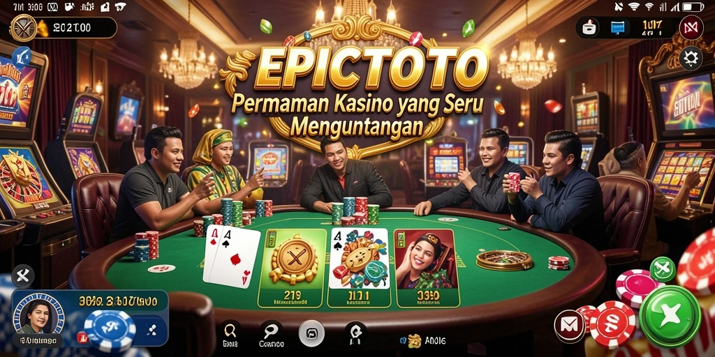 Screenshot utama EPICTOTO menampilkan gameplay kasino yang menarik.