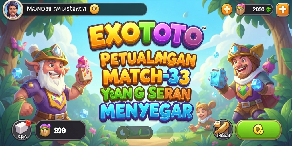 Tampilan gameplay EXOTOTO dengan elemen match-3 yang menantang.