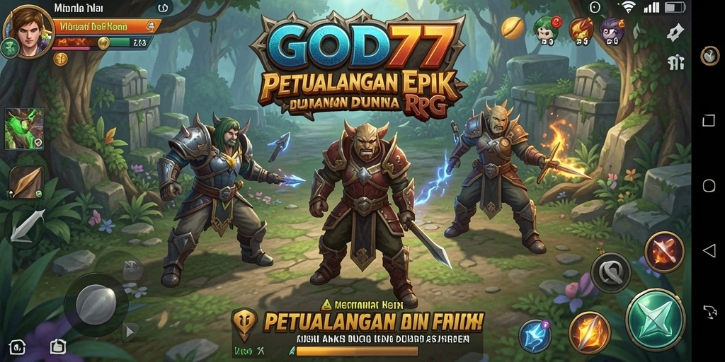 Screenshot utama yang menampilkan aksi pertarungan RPG yang menegangkan.