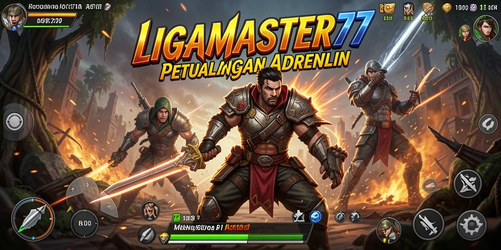 Screenshot gameplay LIGAMASTER77 menampilkan aksi seru dan grafis memukau.