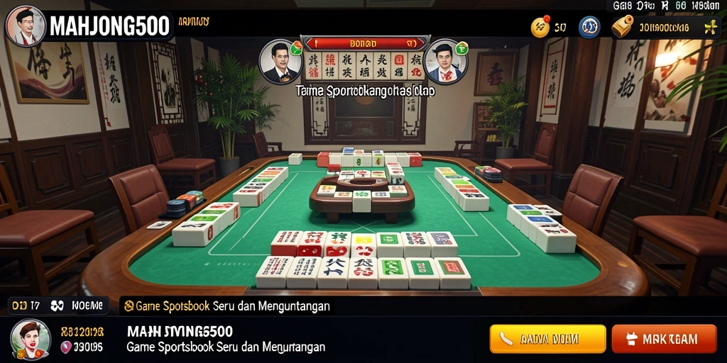 Screenshot gameplay MAHJONG500 yang menampilkan taruhan seru.