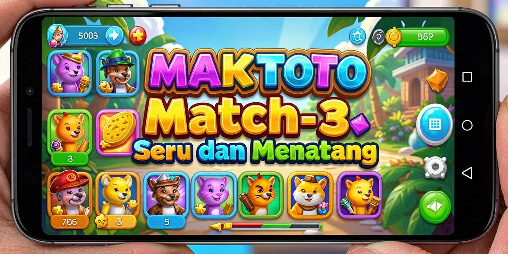 Screenshot gameplay MAKTOTO yang menampilkan keseruan mencocokkan elemen.