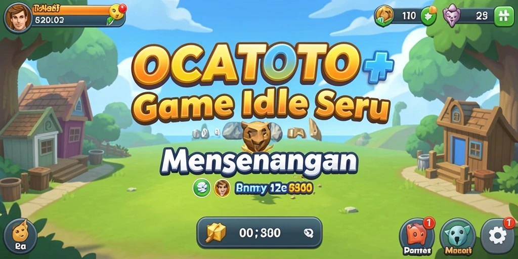 Tangkapan layar OCATOTO menampilkan karakter lucu dalam permainan idle yang mengasyikkan.