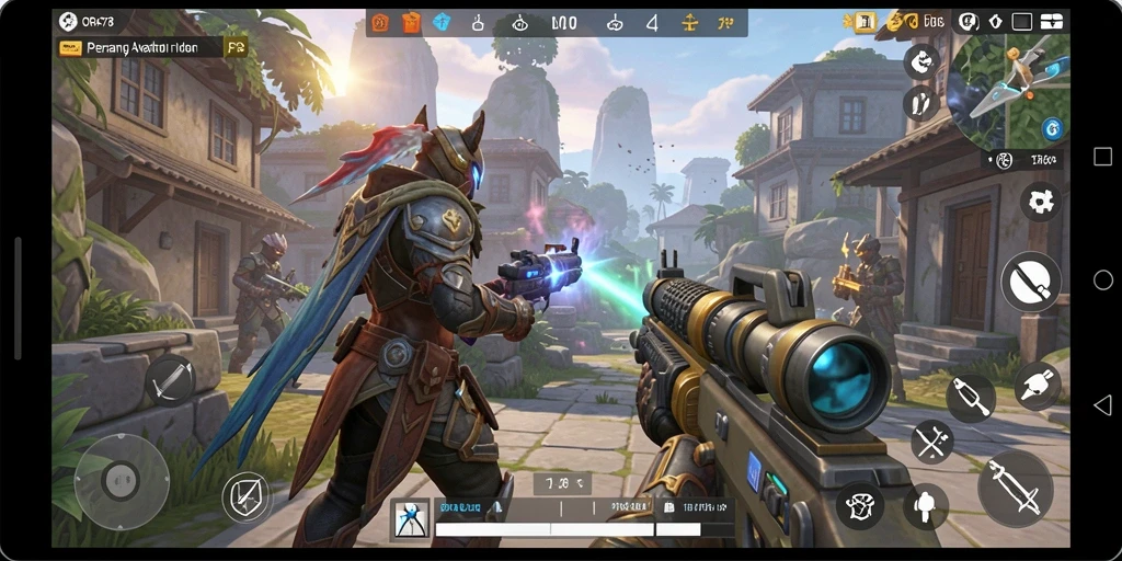 Tampilan seru gameplay ORA78 dengan aksi FPS yang intens.
