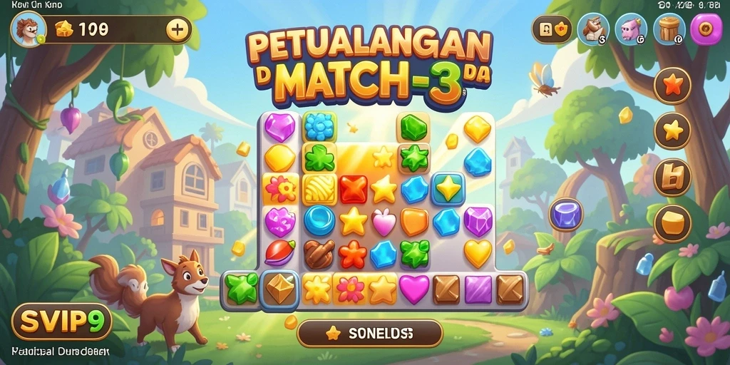 Tampilan menarik dari gameplay SVIP9 dalam mencocokkan elemen.