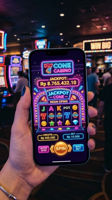 Tampilan utama aplikasi 7cone dengan berbagai kategori.